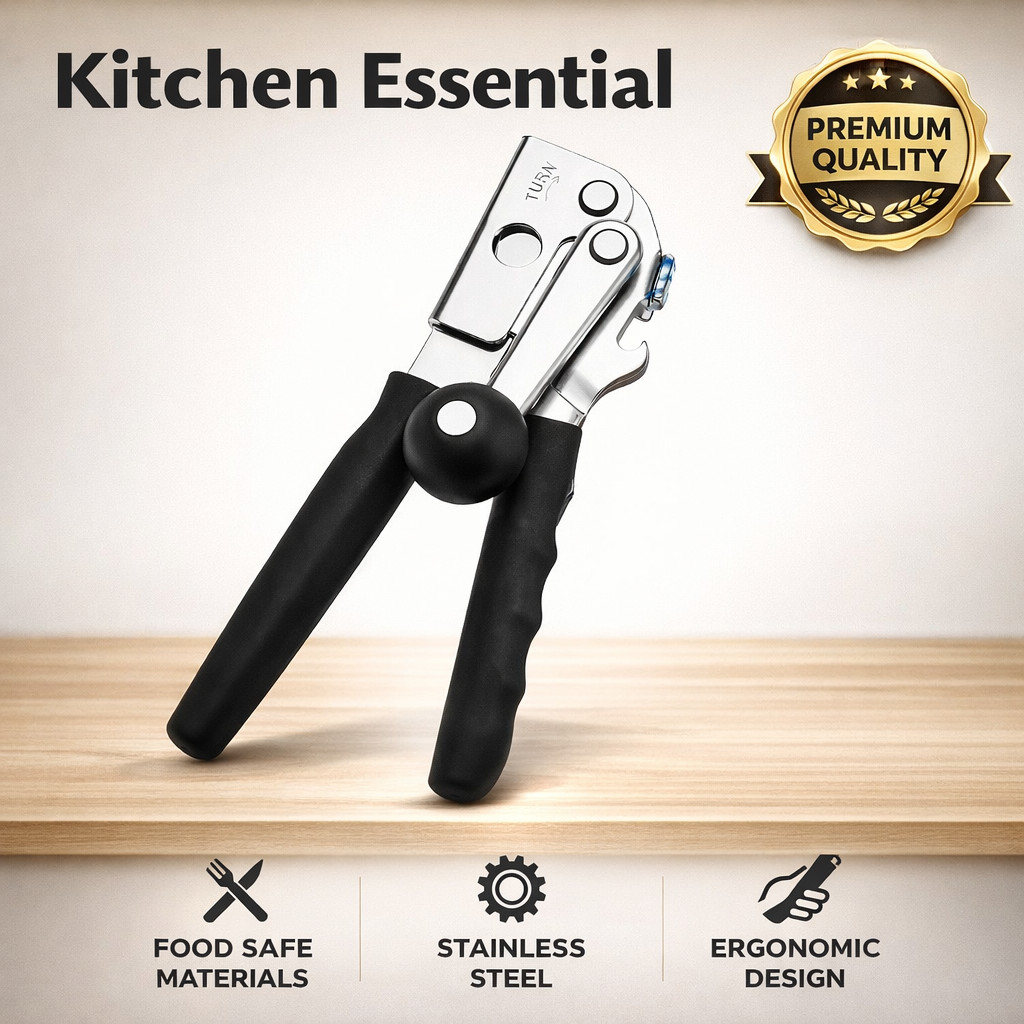 Heavy Duty Manual Can Opener with Magnetic Lid Lifter Stainless Steel