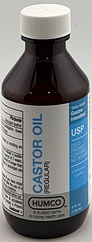 Humco Castor Oil USP REGULAR COLD PRESSED Laxative 4 fl oz (118 ml)