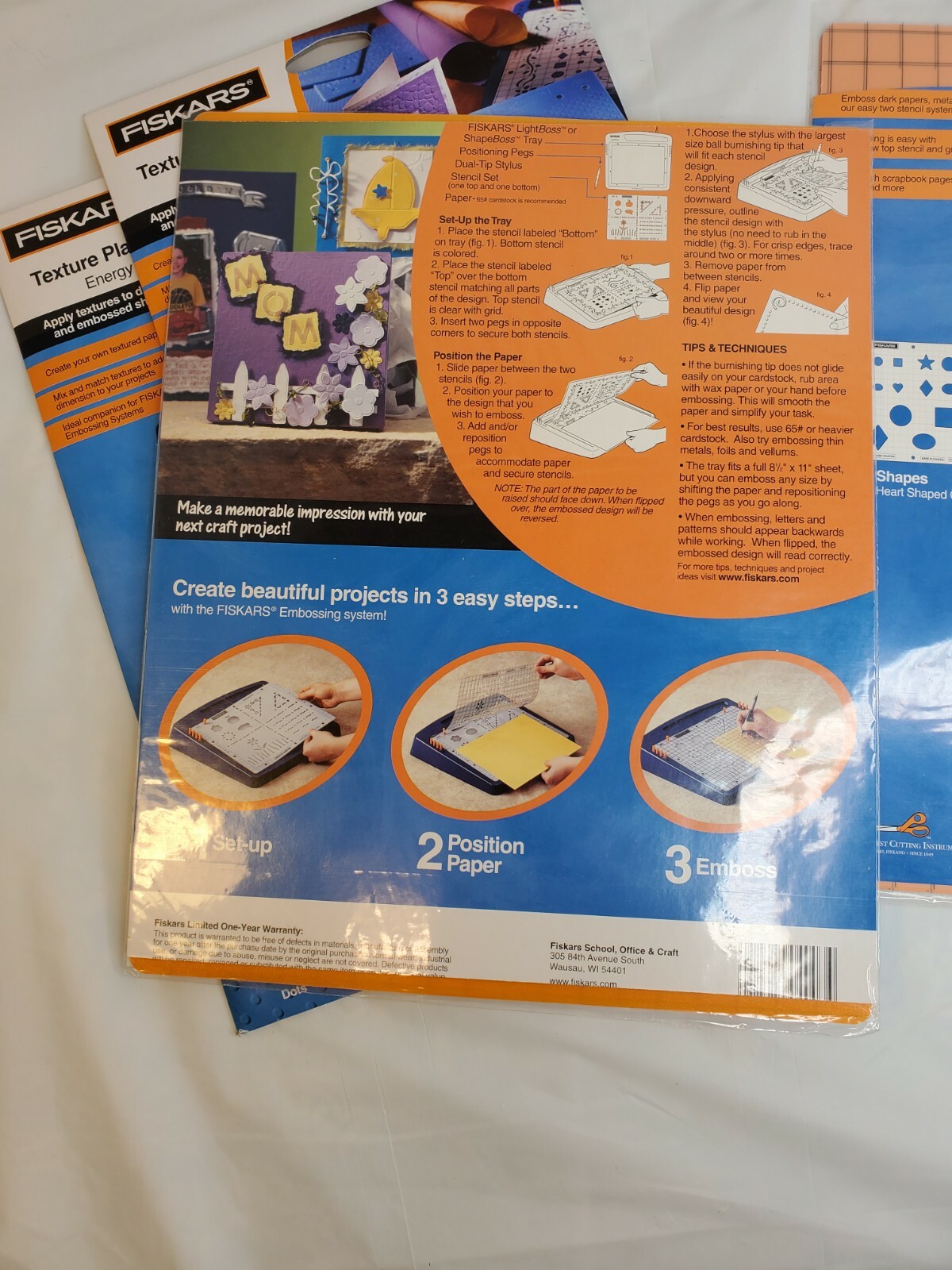Fiskars SHAPEBOSS 2-2 PK TEXTURE PLATES + Alpha Block Set