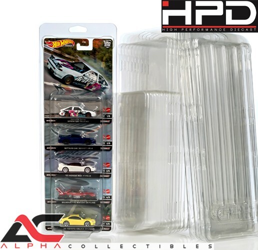 (QTY 5) HPD PROTECTOR CASE 5-CAR STACK HOT WHEEL PREMIUM .8MM HEAVY DUTY