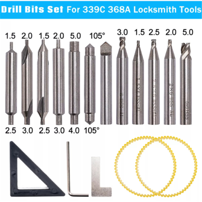 Drill Bits Cutter Set for 368A Locksmith Vertical Key Tool Machine Spare Parts