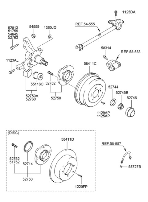 527102E100 GENUINE HUB ASSY-RR WHEEL For Hyundai Tucson 05-09 /DHL