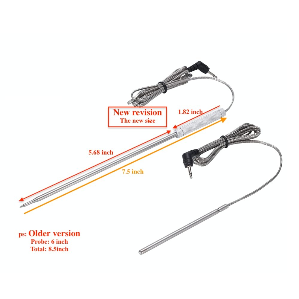 Upgraded Thermpro Probe Replacement Thermopro Meat & Ambient Probe, Silver