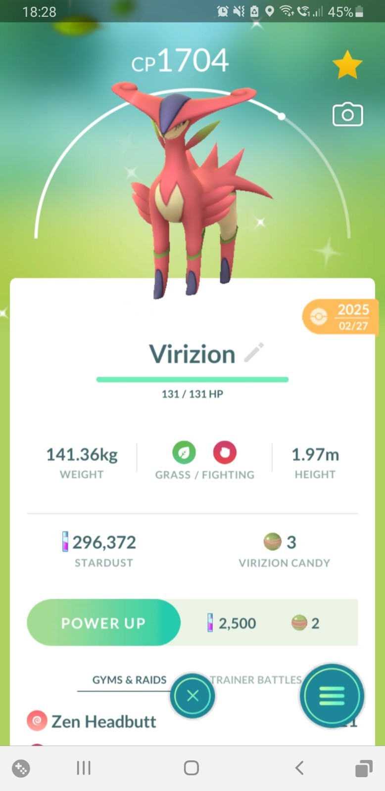 ✨Shiny Virizion (Dazzling Viridium) Pokemon GO✨ Mini PTC 80k