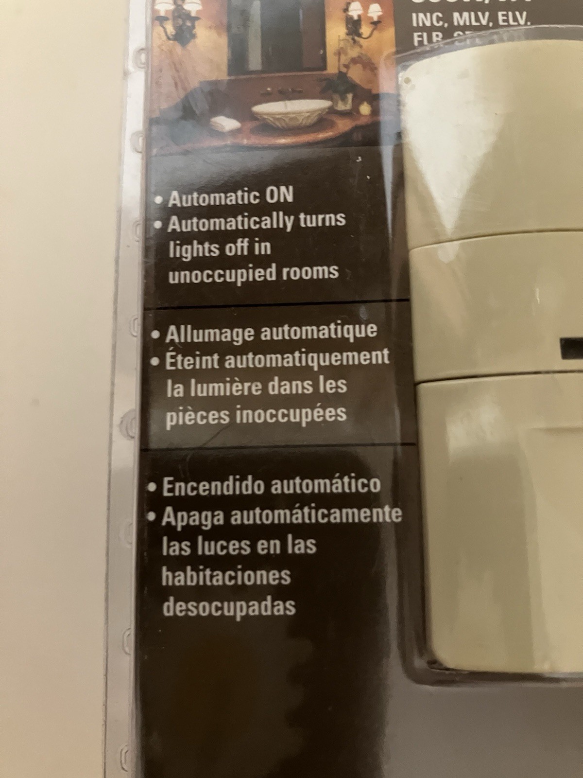 Light Switch Occupancy Sensor Auto Enter On Exit Off Ivory color