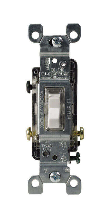 Leviton Standard 15A Lighted Switch White  (1461)  FS