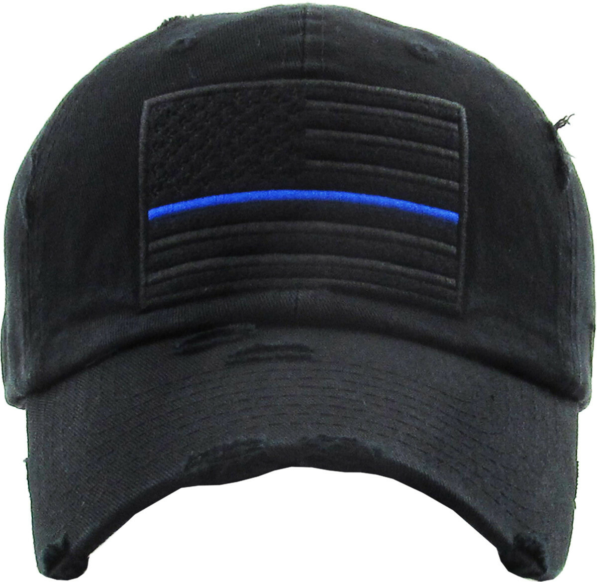 Thin Blue Line Law Enforcement Police Distressed Adjustable Dad Hat