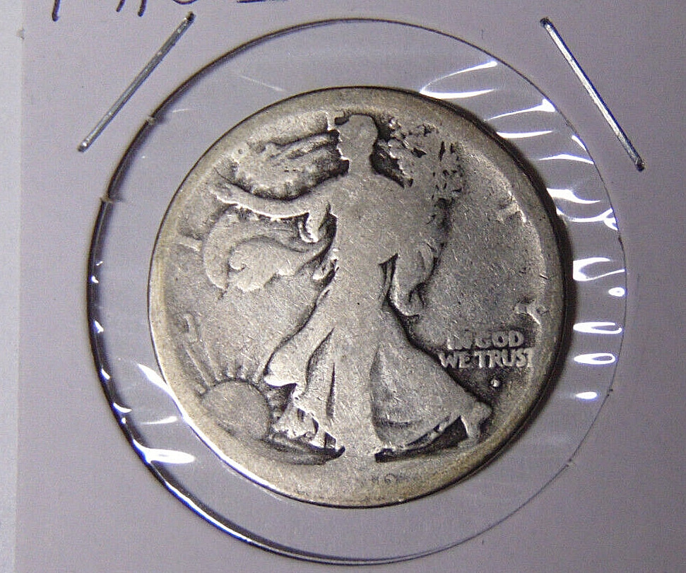 1916-D Walking Liberty Silver Half Dollar Circulated AG Denver Mint (1.1223.1)