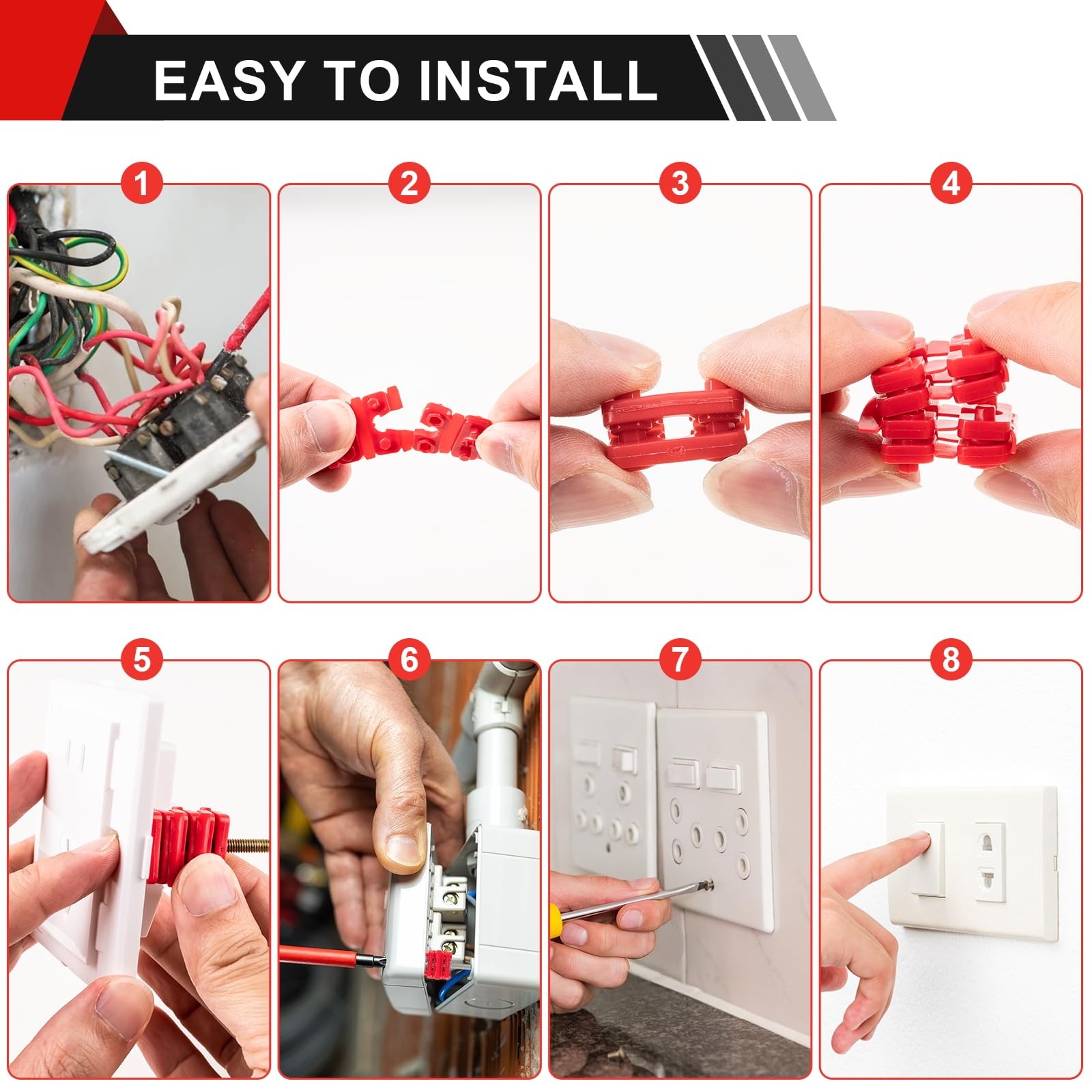 48 PCS Outlet Spacers for Electrical Box Plastic Wall Plate Stackable