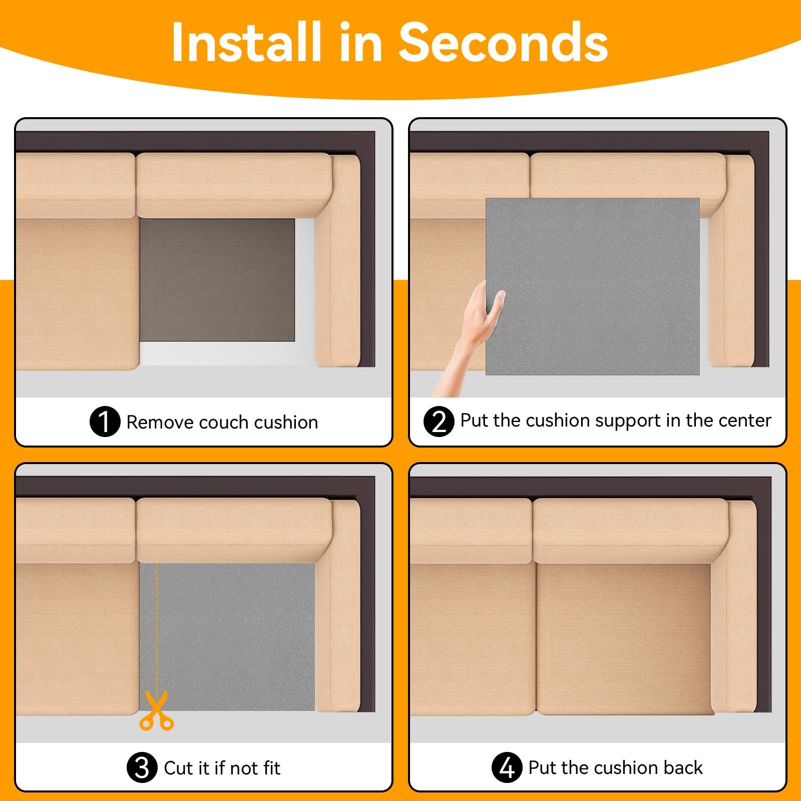 Couch Supports for Sagging Cushions Couch Supporter for Under The Cushions Hi...