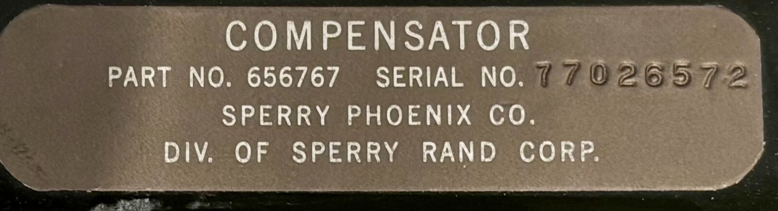 Compensator 656767 Removed Working