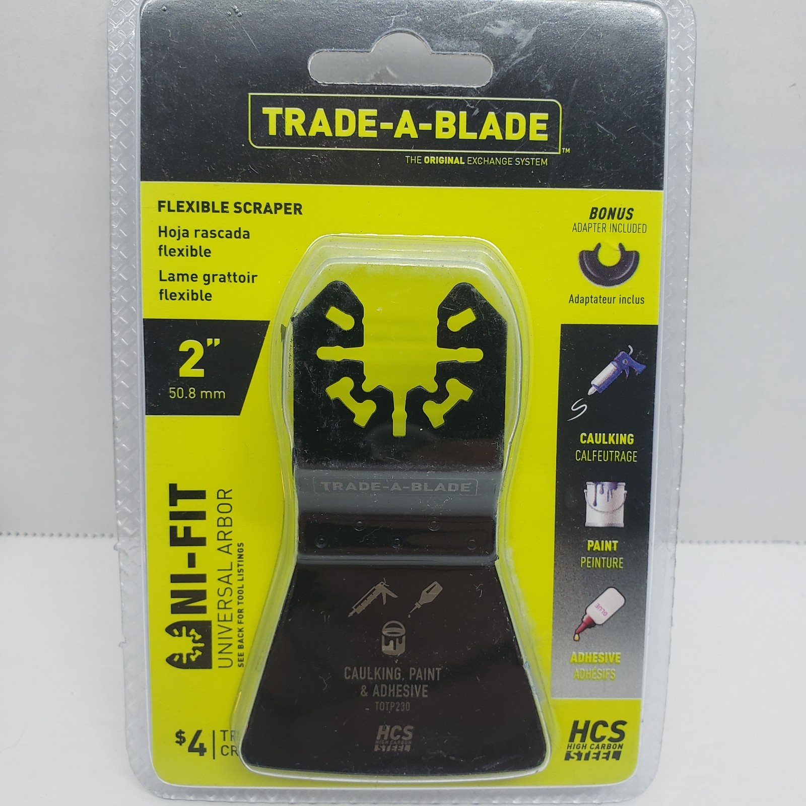 Trade-A-Blade Norske 2" Flexible Scraper  Blade for Caulk,glue Uni-Fit  #TOTP230