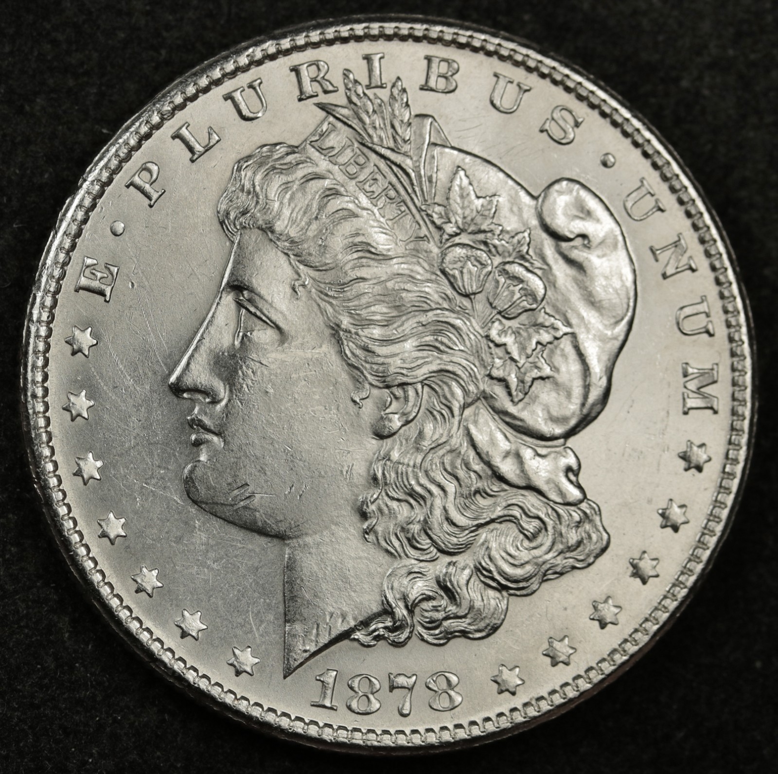 1878-s Morgan Silver Dollar.  B.U.  133684   Inventory H