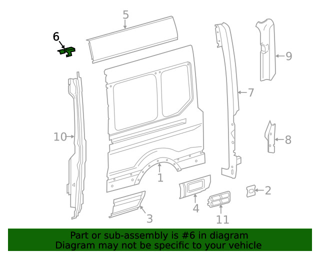 Genuine Ford Quarter Panel Extension Bracket BK3Z-6151187-A