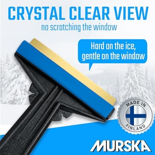 Efficient Brass Blade Car Ice Scraper - 2 Pack Windshield Snow Remover Tool