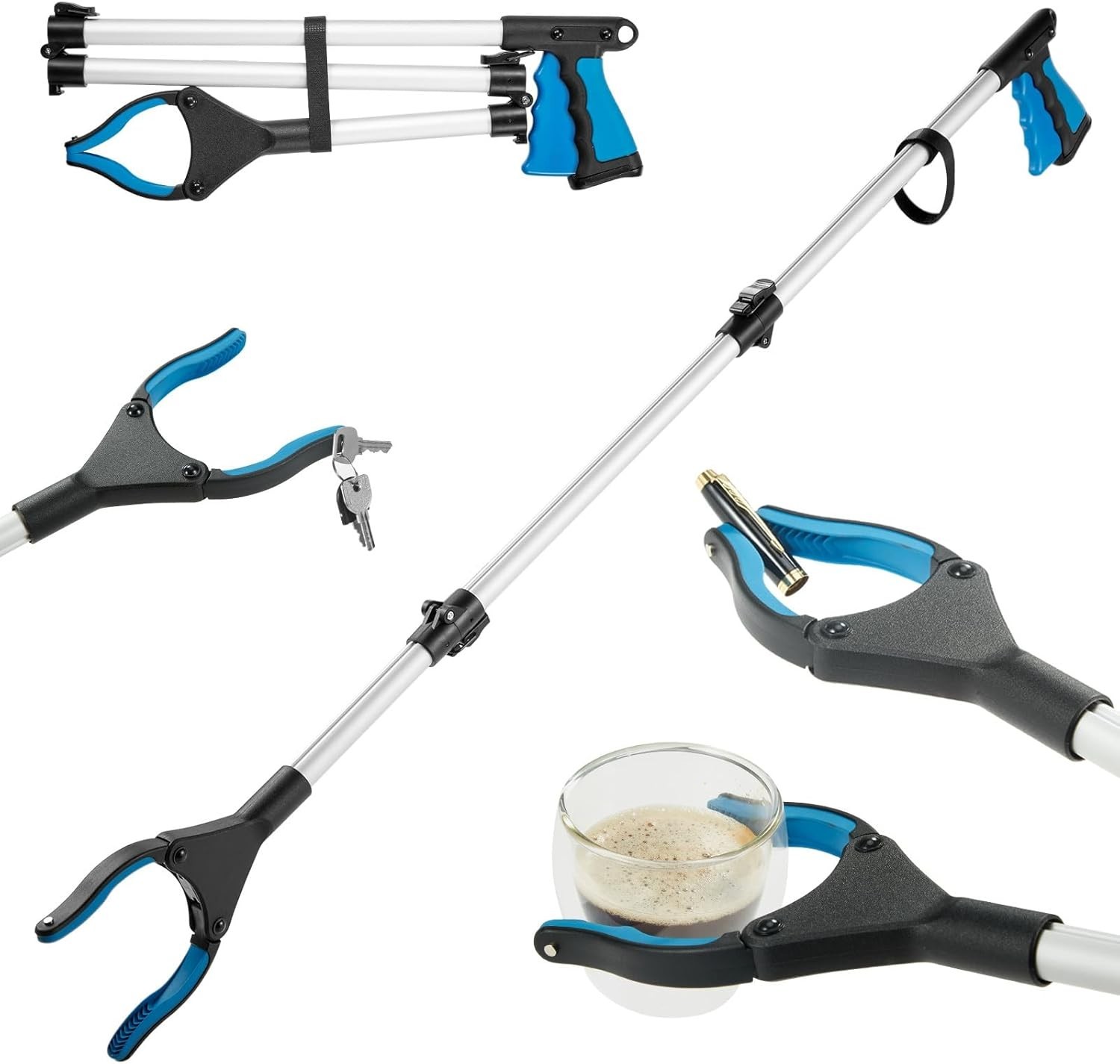 43" Extra Long Grabber Tool, Foldable Grabbers for Elderly Grab It Reaching Tool