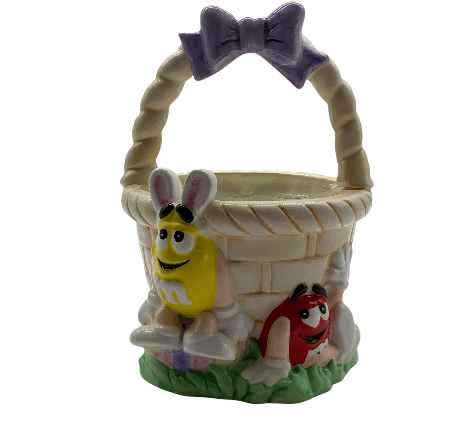 MARS M&M Vintage Ceramic Easter Basket Vintage Collectible Holiday Decor