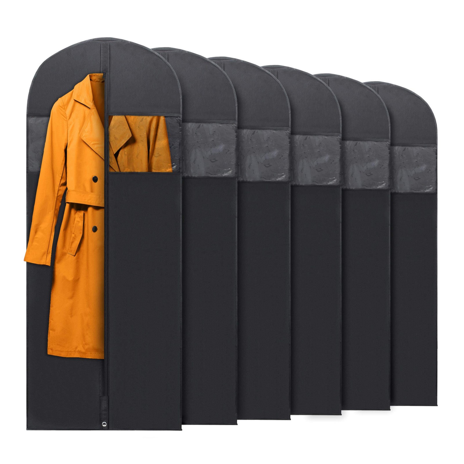 60"Black Garment Bags for Hanging Clothes Women Dress Suit for Travel