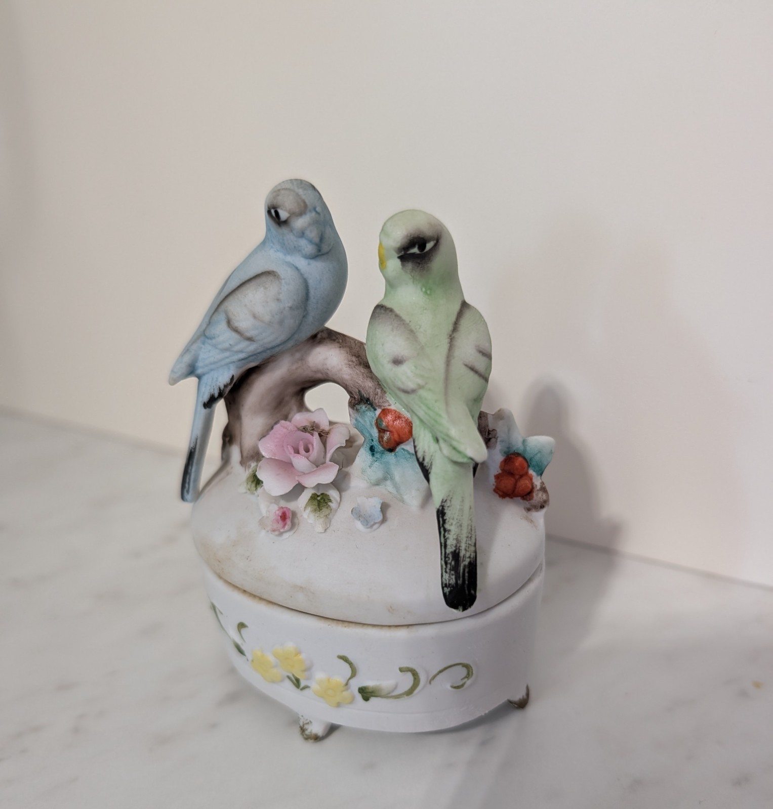 Parrot Pair Two pc Trinket Box