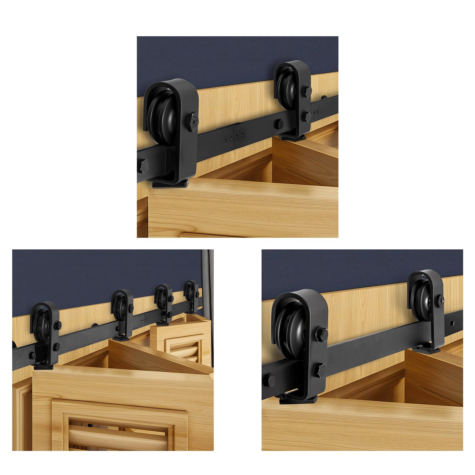 VEVOR Bi-Folding Sliding Barn Door Hardware Track Kit 36"-76" for 12"-24" Doors