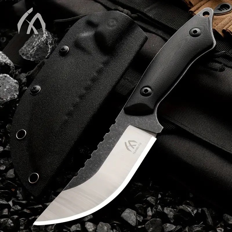 Huang Fu High Quality D2 Steel Fixed Blade with Black G10 handle & Kydex Sheath