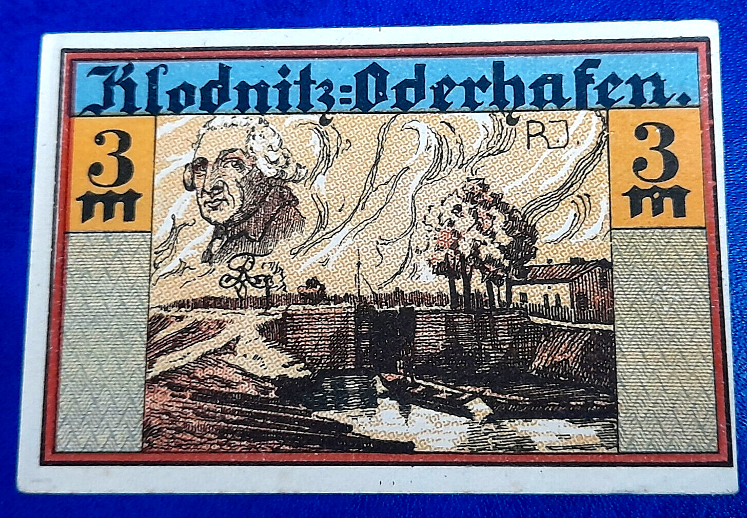 KLODNITZ ODERHAFEN (KŁODNICA) NOTGELD 3 MARK 1921 GERMANY BANKNOTE (31414)