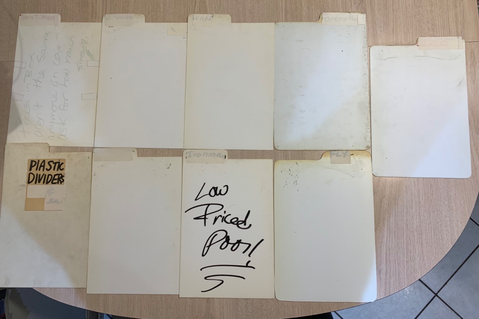 9 COMIC BOOK DIVIDERS WHITE STRONG PLASTIC 11” X 7” TAB SPACE FOR TITLES