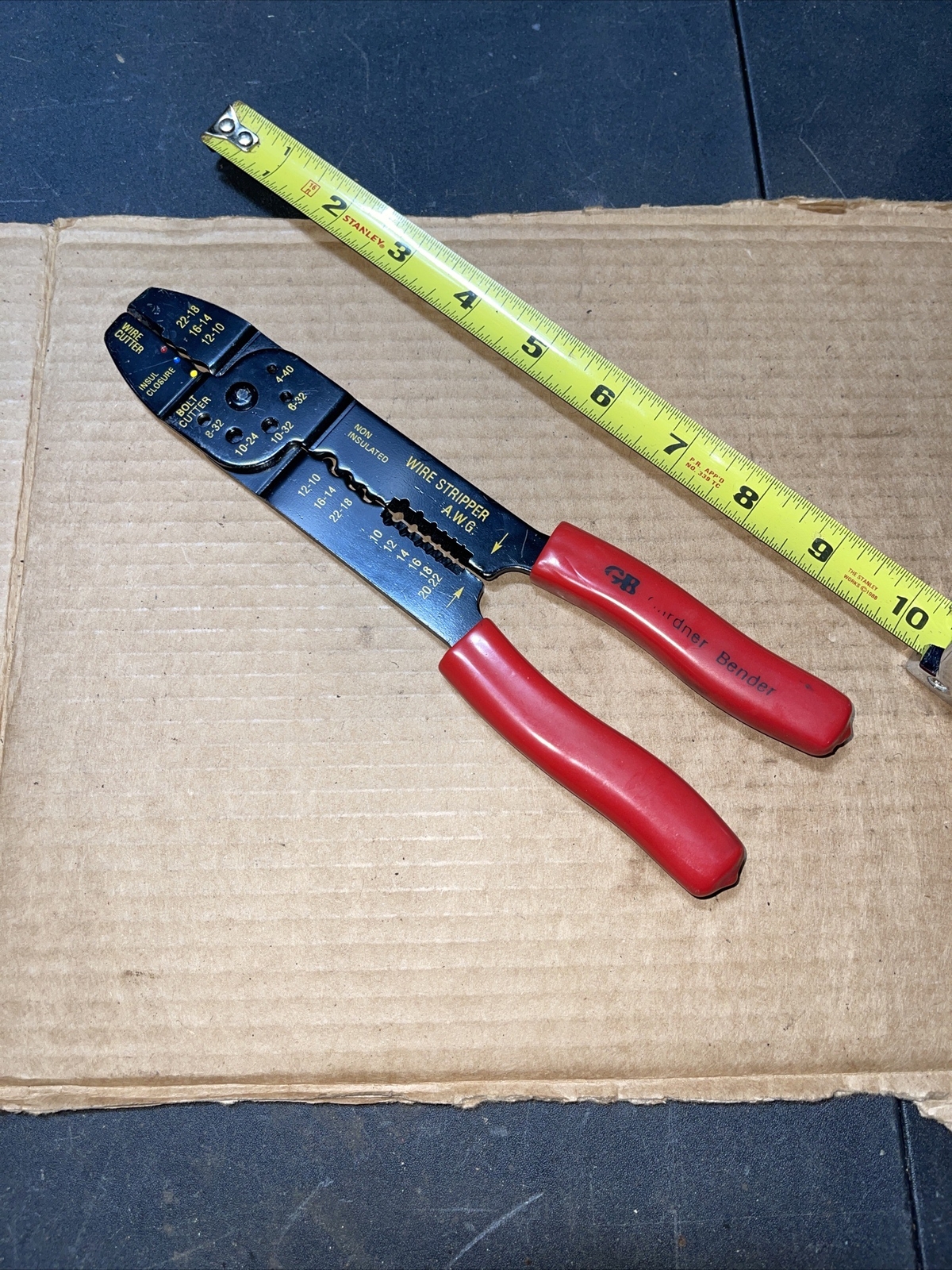 Vintage Gardner Bender Wire Cutter Wire Stripper Tool With Rubber Soft Grip Mint