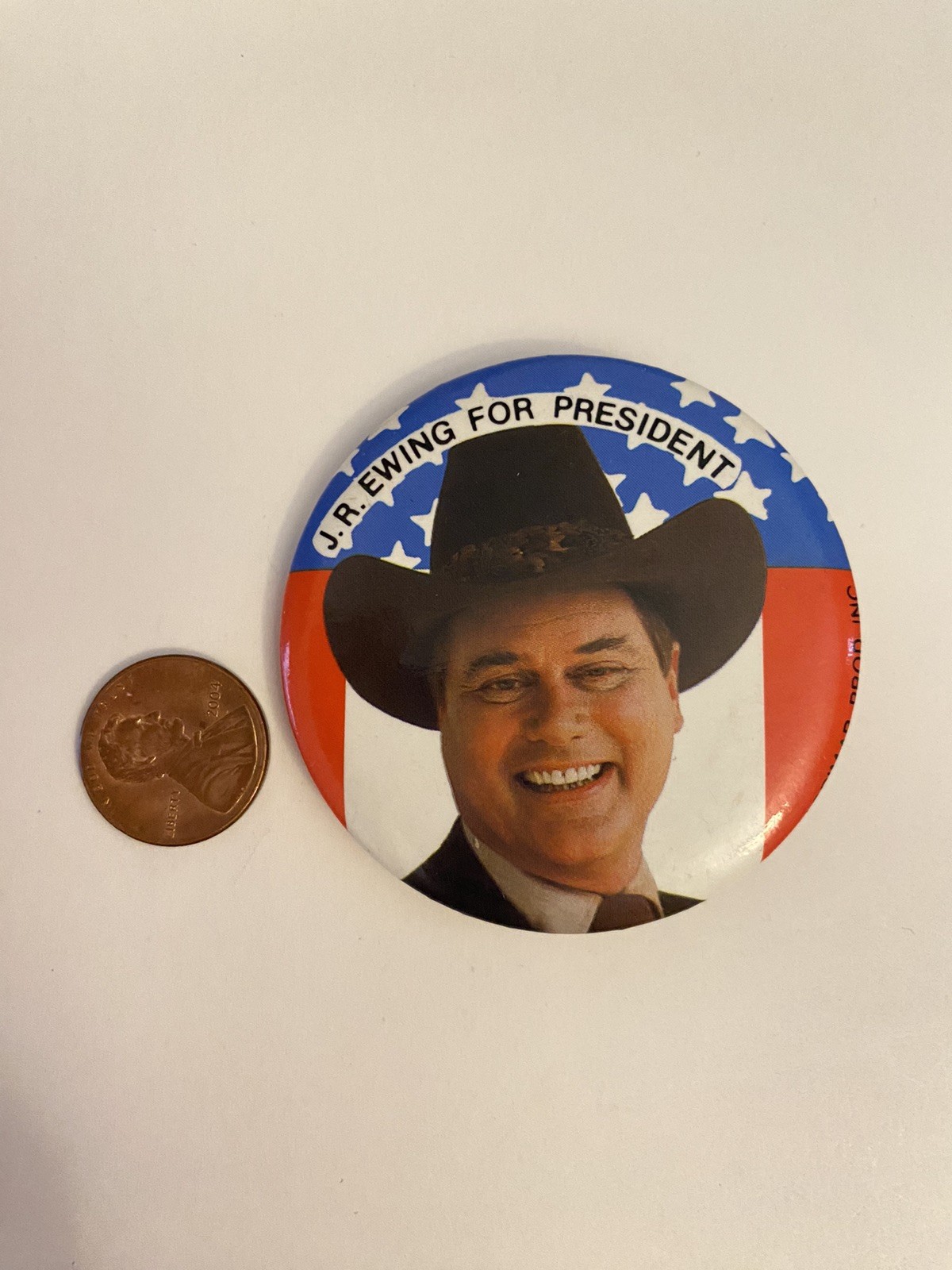 J.R. Ewing For President Pin Back Button P55