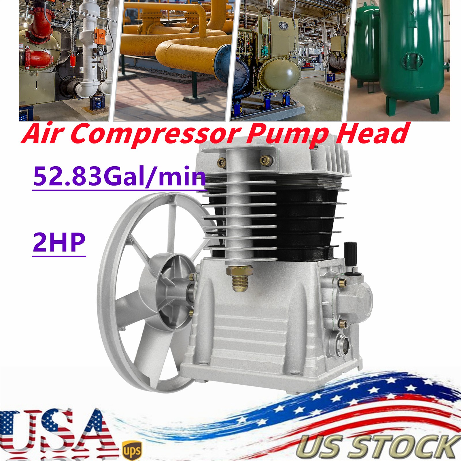 Air Compressor Pump Head Single Stage Twin Cylinder Air Compressor Pump Head