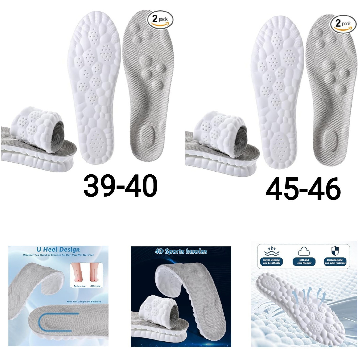 cobee Cloud Soles for Men and Women, Plantar Fasciitis Insoles Steppers, Insoles