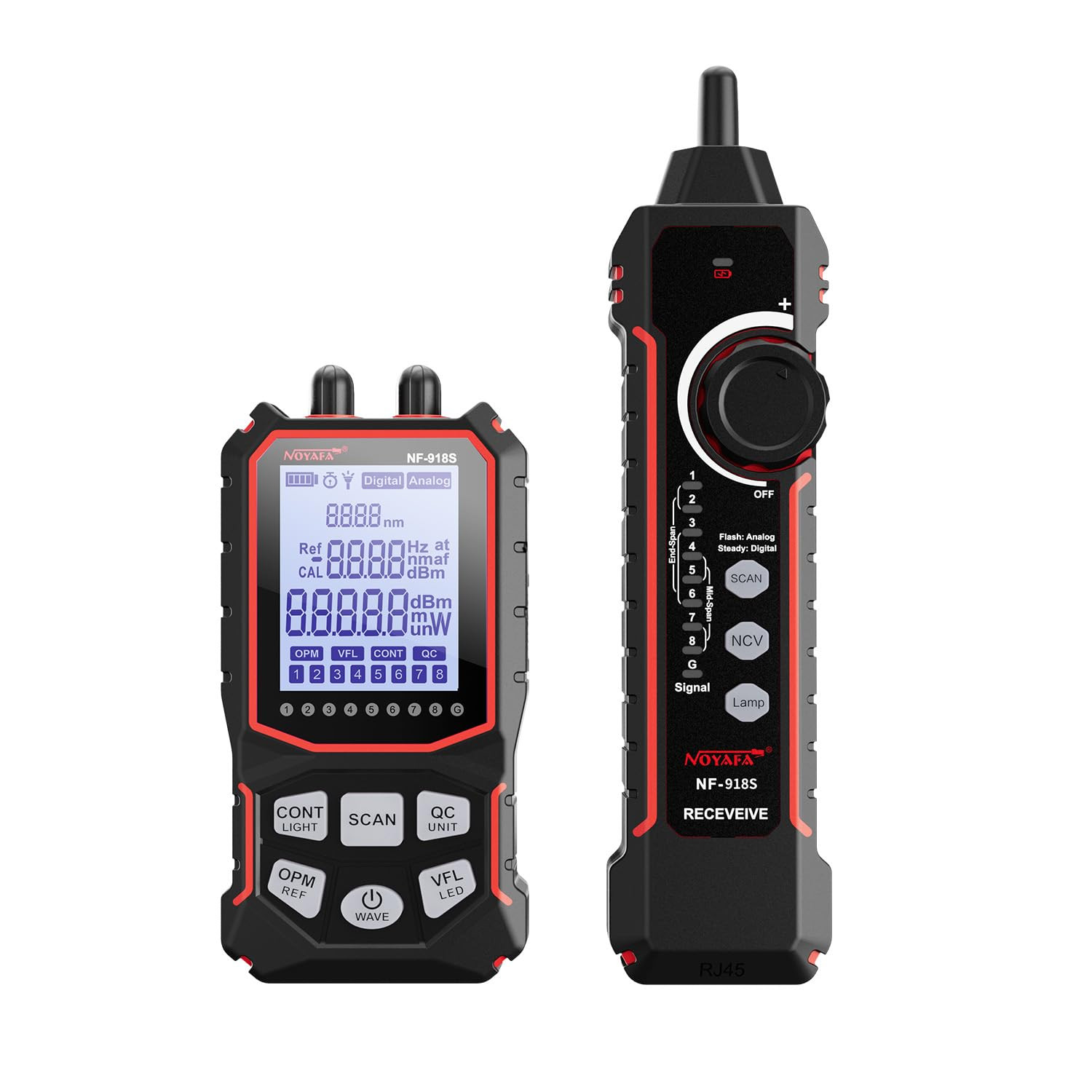 NF-918S Network Cable Tester with 6 Wavelength Optical Power Meter, Cable Toner