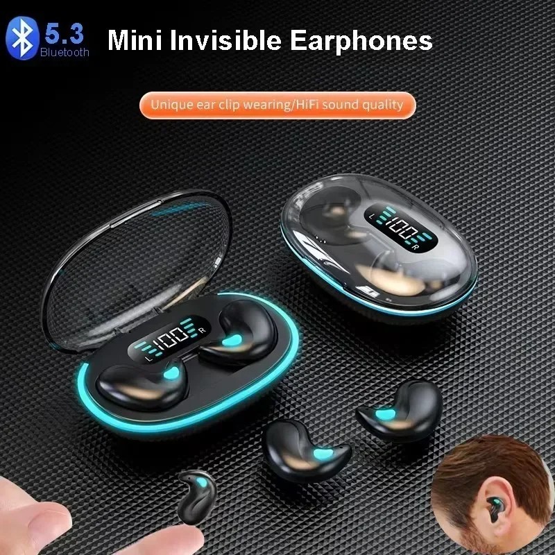 Mini Bluetooth Headset Invisible Earbuds Sleep Wireless Earphones