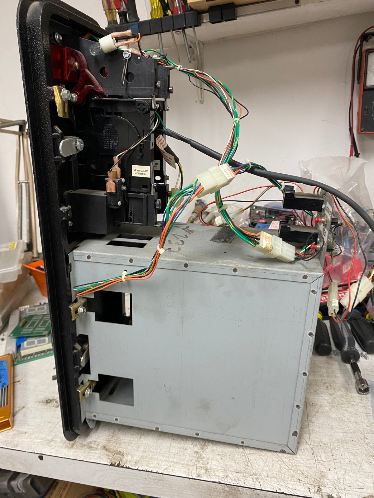 Over under coin door for arcade game