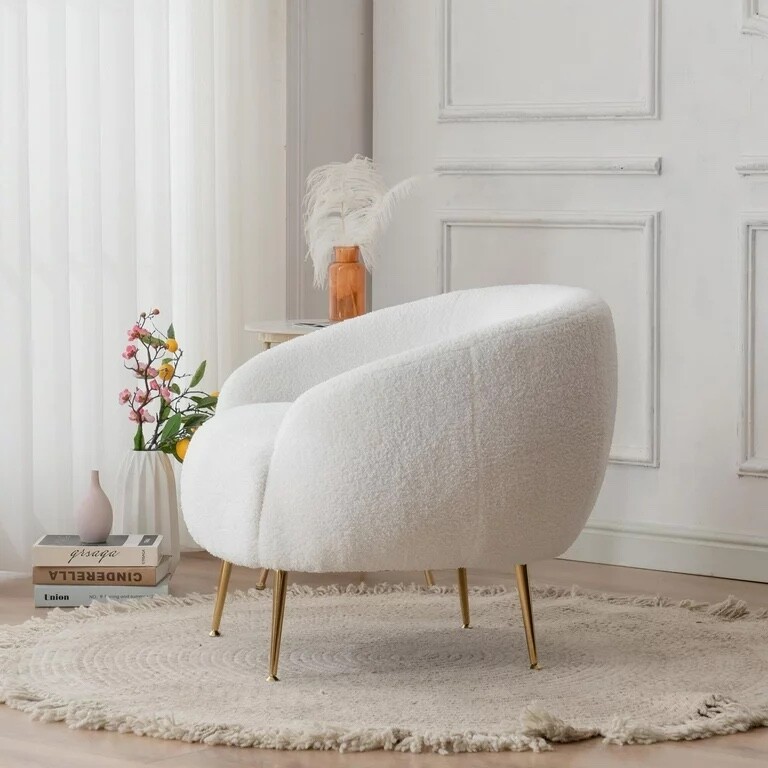 Ktaxon Fabric Accent Chair with Ottoman: Modern Comfy & Stylish.