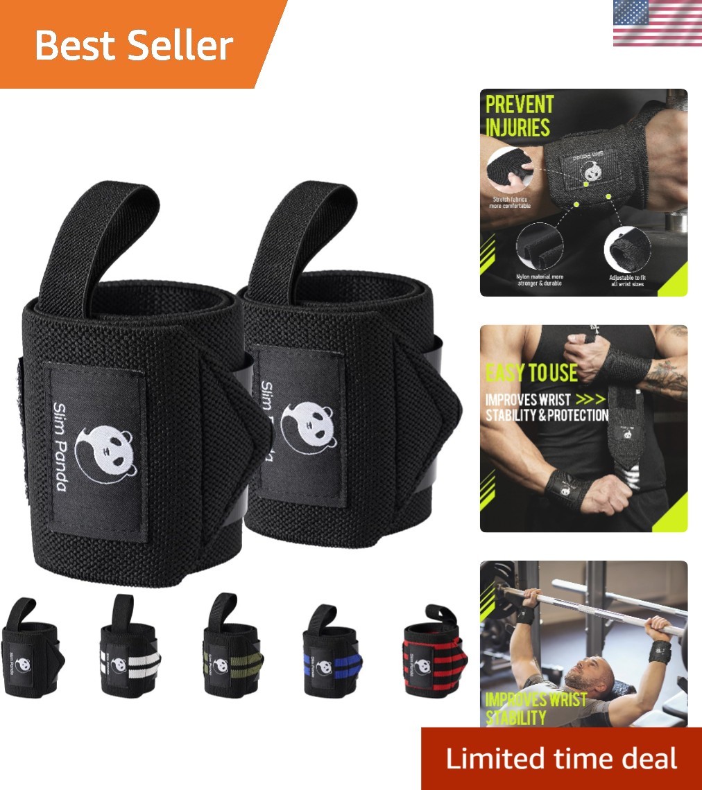 Adjustable 18" Wrist Wraps with Thumb Loops – Heavy-Duty Support for Athletes
