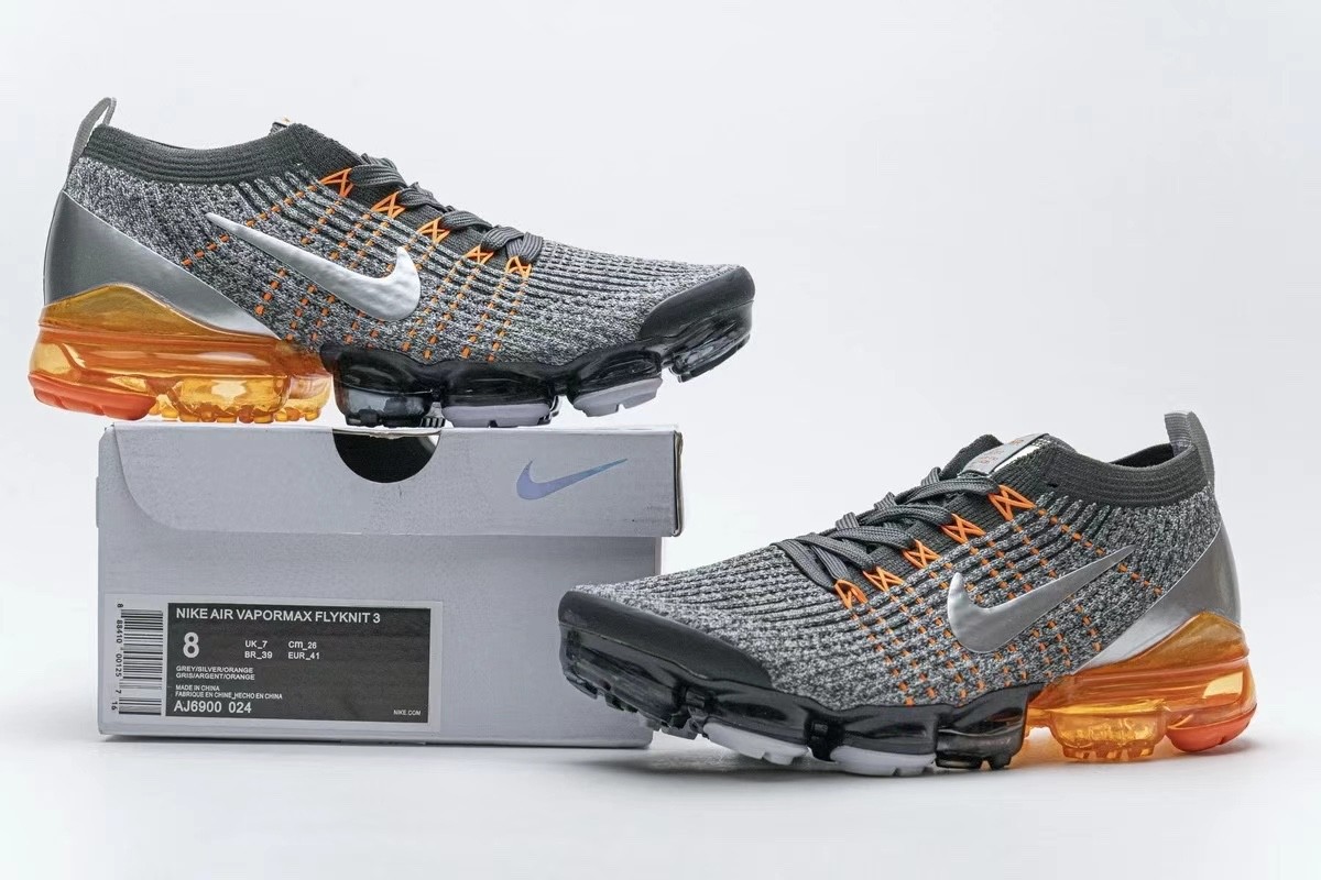 🔥New Nike Air Vapor Max Flyknit 3 grey-orange men's shoes free shipping