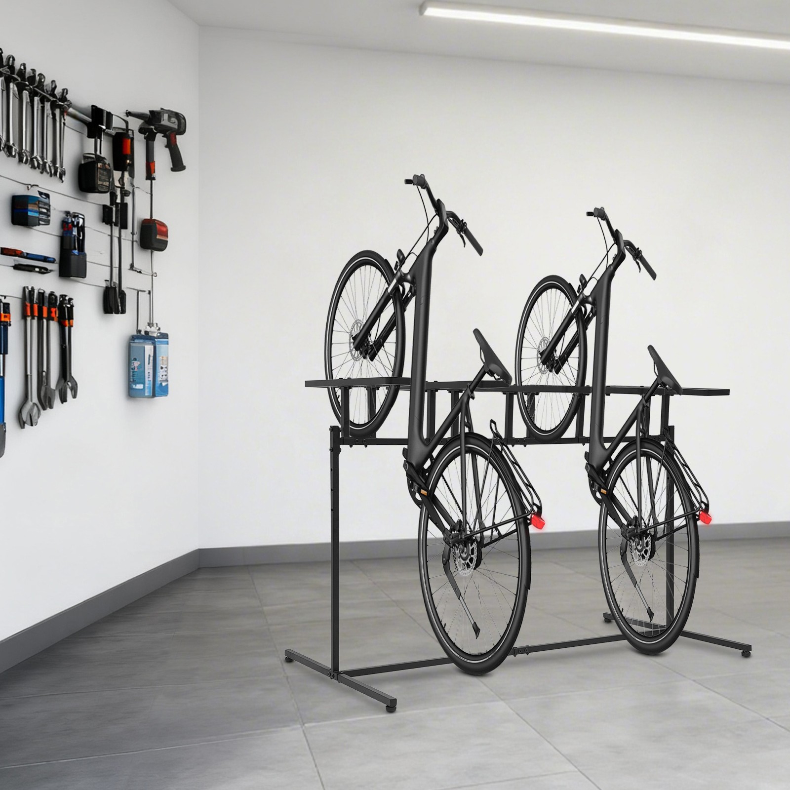 5 adjustable height bicycle bracket, metal bicycle storage and sorting rack