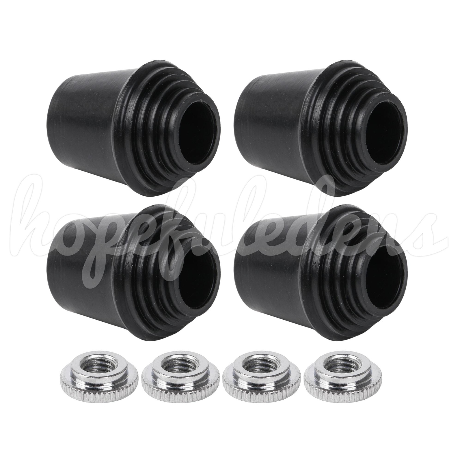 20pcs Black Rubber Bass Drum Threaded Feet Cap Replacement for Gretsch