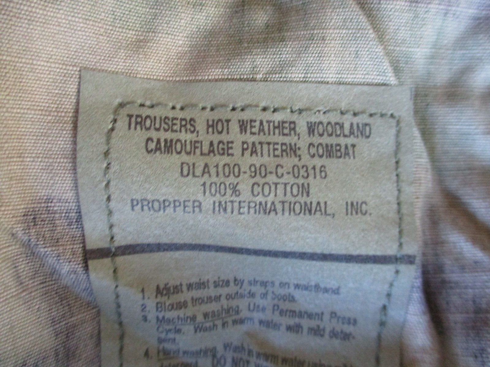 1990 Oldgen Woodland BDU, 100% Cotton Utility, Combat Pants, SMALL REGULAR #2