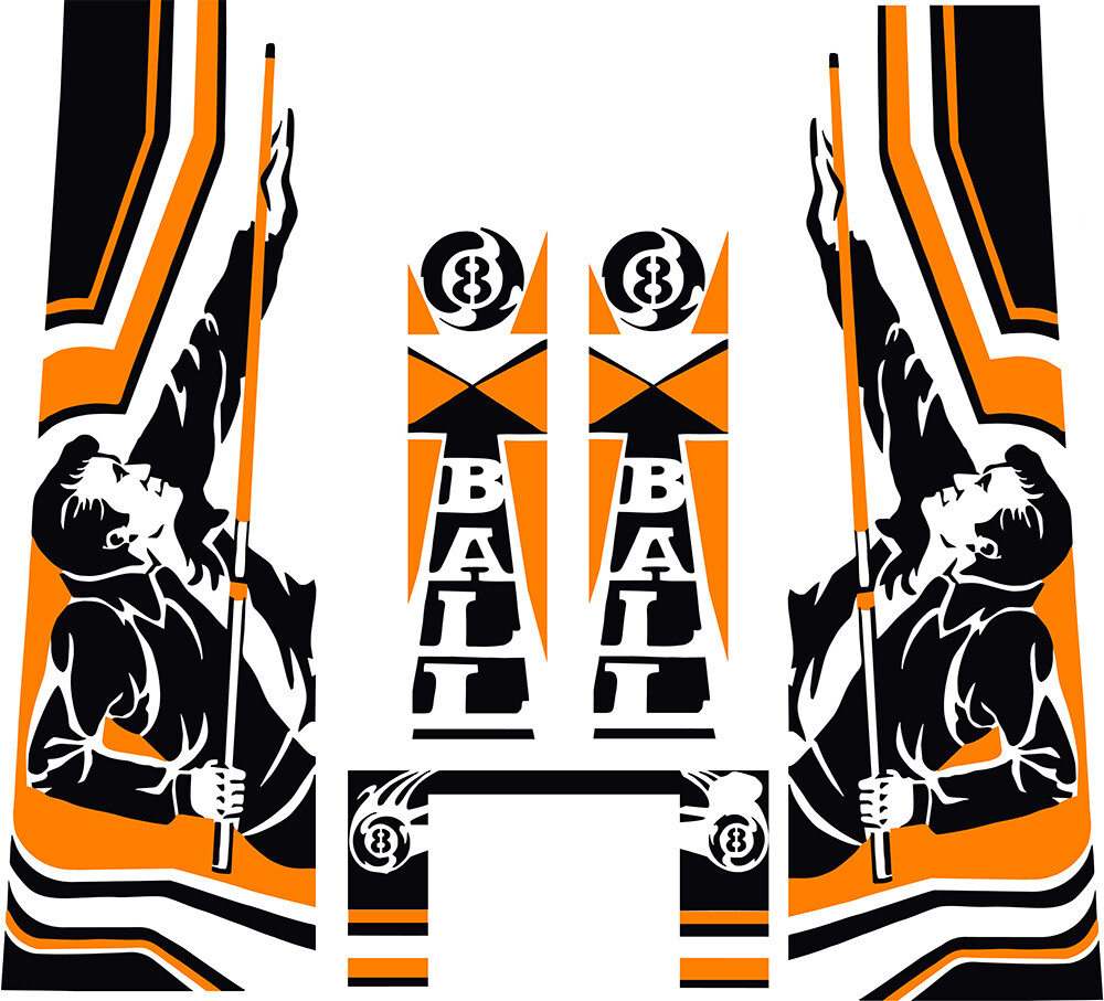 Bally EIGHT BALL  Pinball Machine CABINET Decal Set