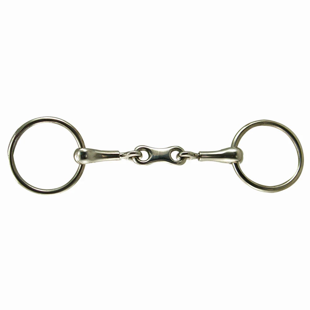Robart Pinchless Stainless Steel Loose Ring French Link Snaffle Bit