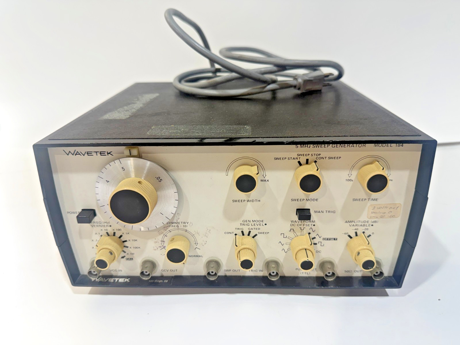 Wavetek Model 184 5MHz Sweep Function Generator Signal Generator