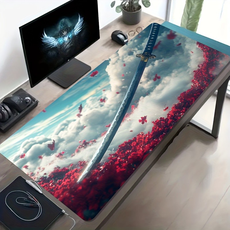 1pc Large-sized Esports Gaming Mouse Pad, Featuring a Romantic Martial Arts Sce