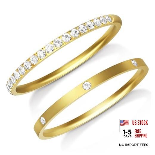 2-Pack 14K Plated Stacking Rings for Oura Ring 5/Oura Ring Gen 4/Oura 8 Gold