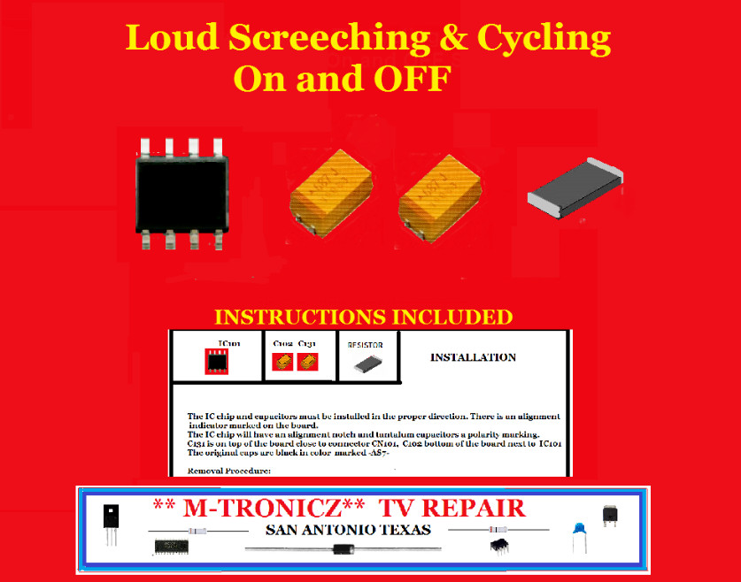 SAMSUNG  MAIN BOARD BN94-01723Q  REPAIR KIT   Loud Screeching,TV Cycling On