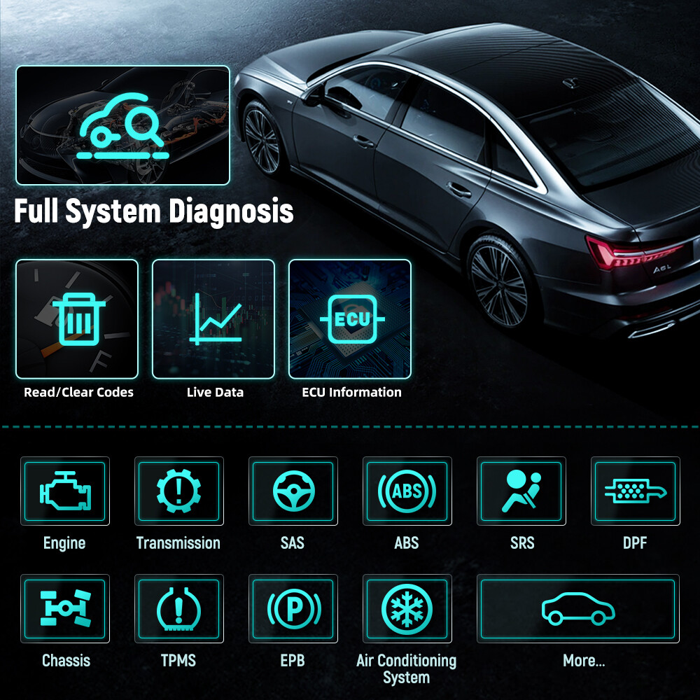 FOXWELL NT726 Car OBD2 Full System Diagnostic ABS TPMS EPB Oil DPF Reset Scanner