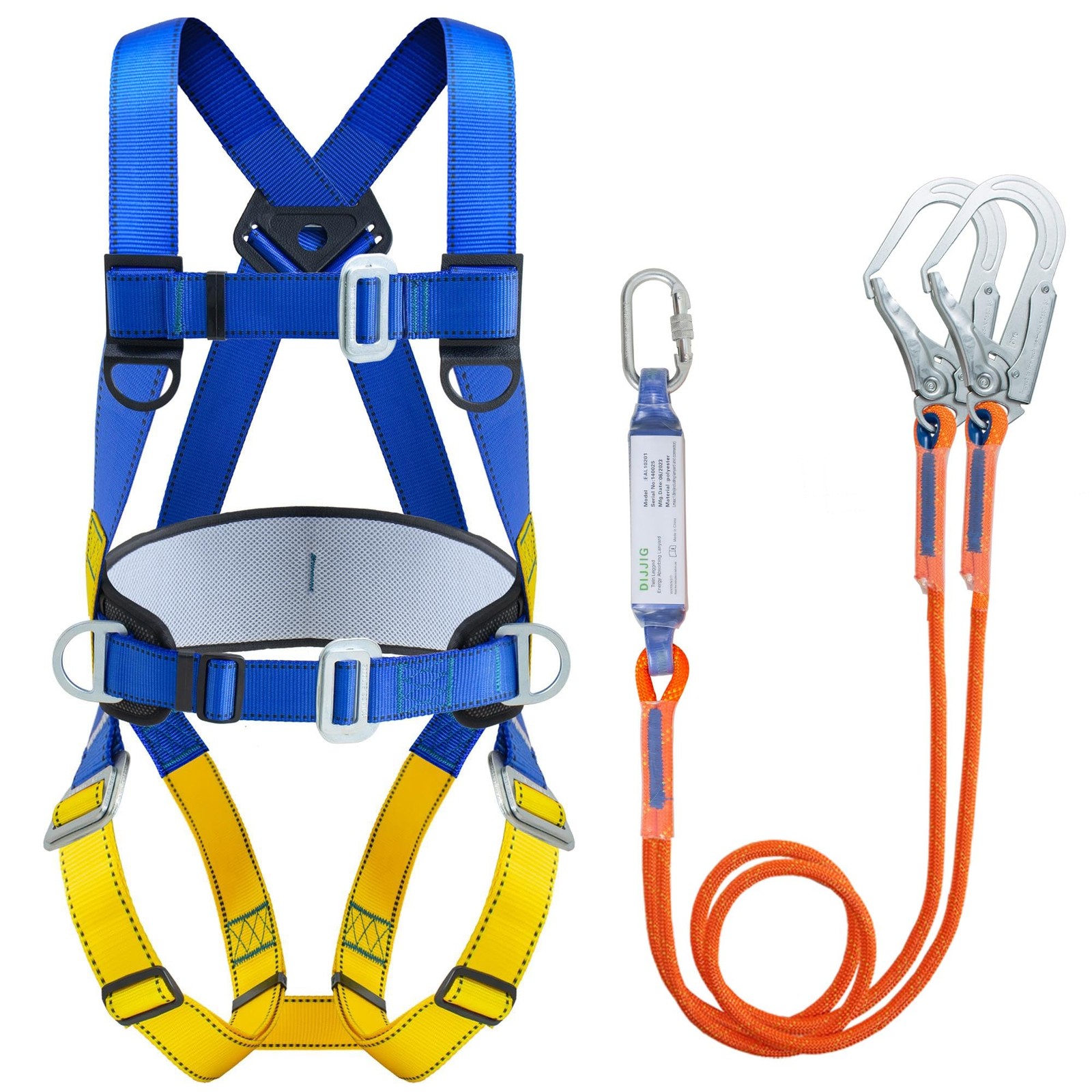 Full Body Safety Harness Fall Protection Dorsal D-Ring ANSI Compliant Constru...