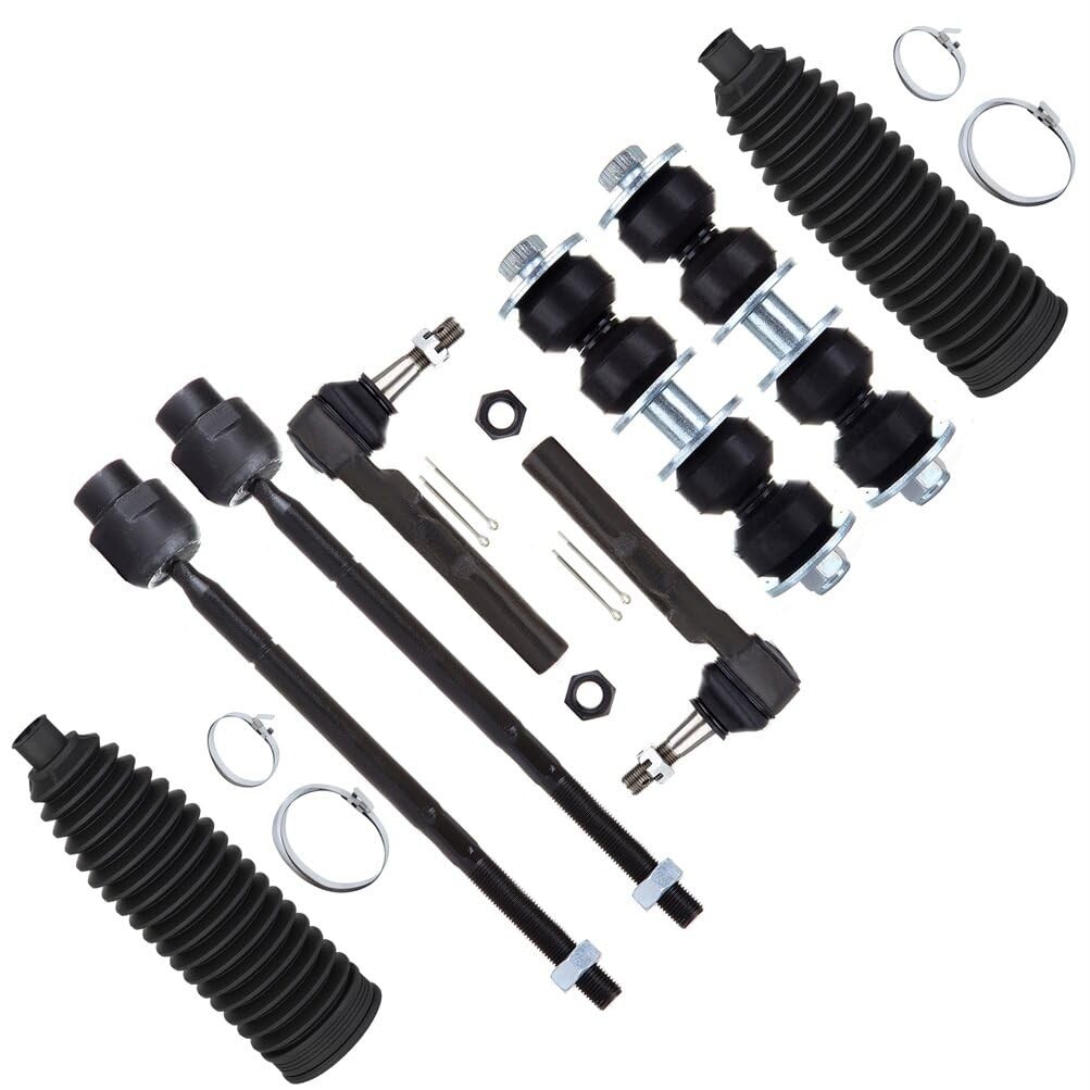 8pcs Front Suspension Kit Outer Inner Tie Rod Ends Sway Bar Links Fit 1997-2003