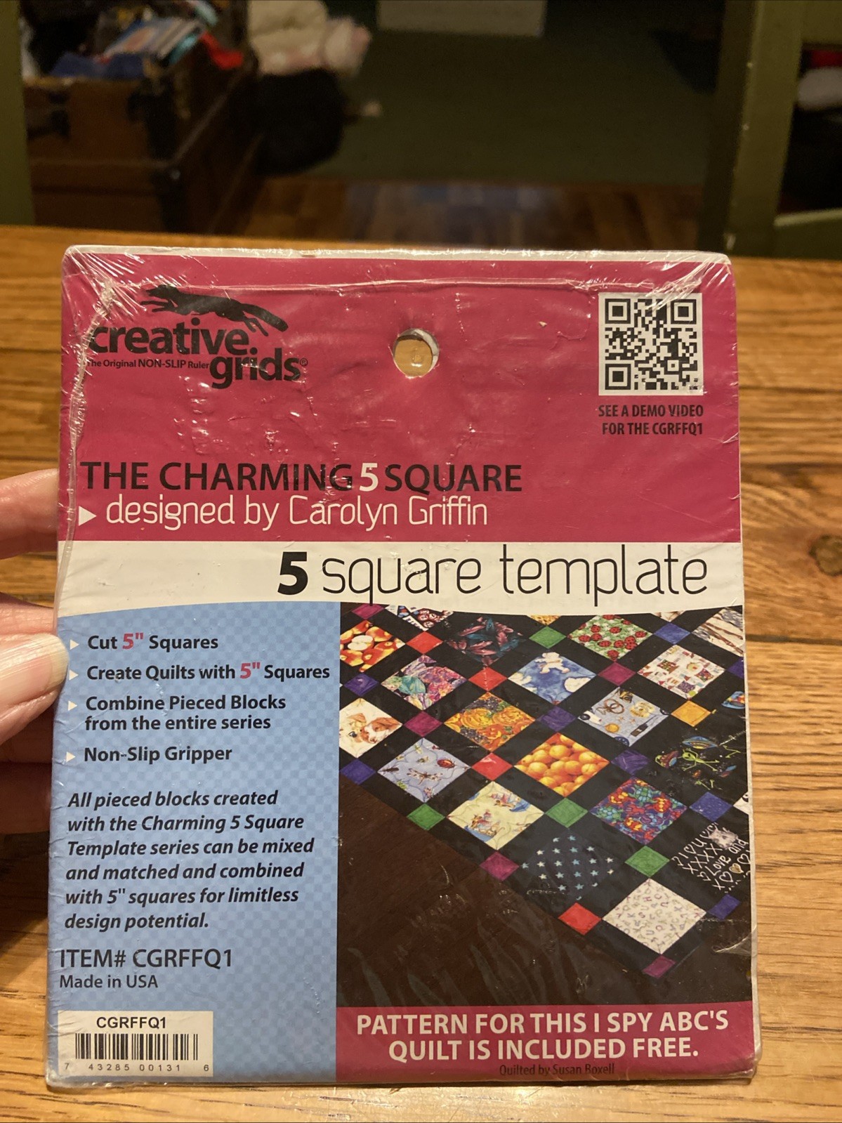 Genuine Creative Grids Quilt Ruler 5” Squares Template Carolyn Griffin #CGRFFQ1